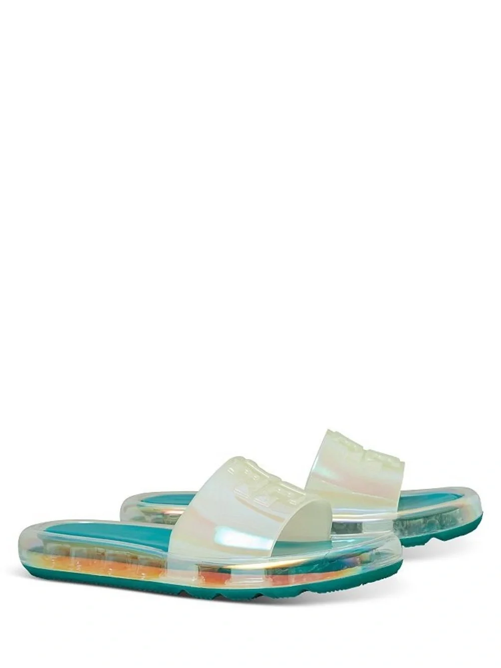 Tory Burch Clear Bubble Jelly Flat Sandals In Iridescent Size 6